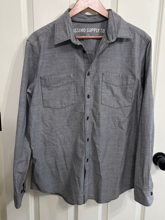 Mossimo Supply Co. Other - Vintage Mossimo Supply Co. Men's Charcoal Gray Long-Sleeve Button-Down size L